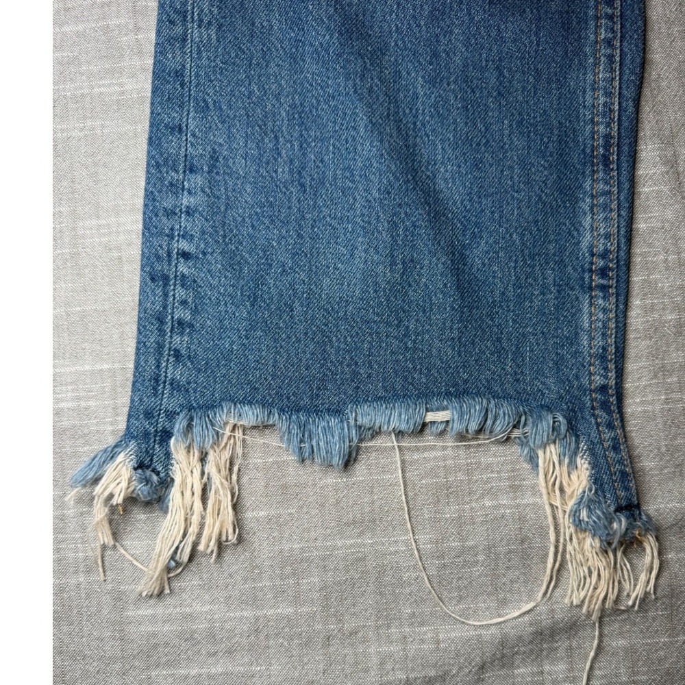 We The Free Free People Twenty Eight Jeans Blue High Rise Shredded Raw Hem 28 - Picture 5 of 13
